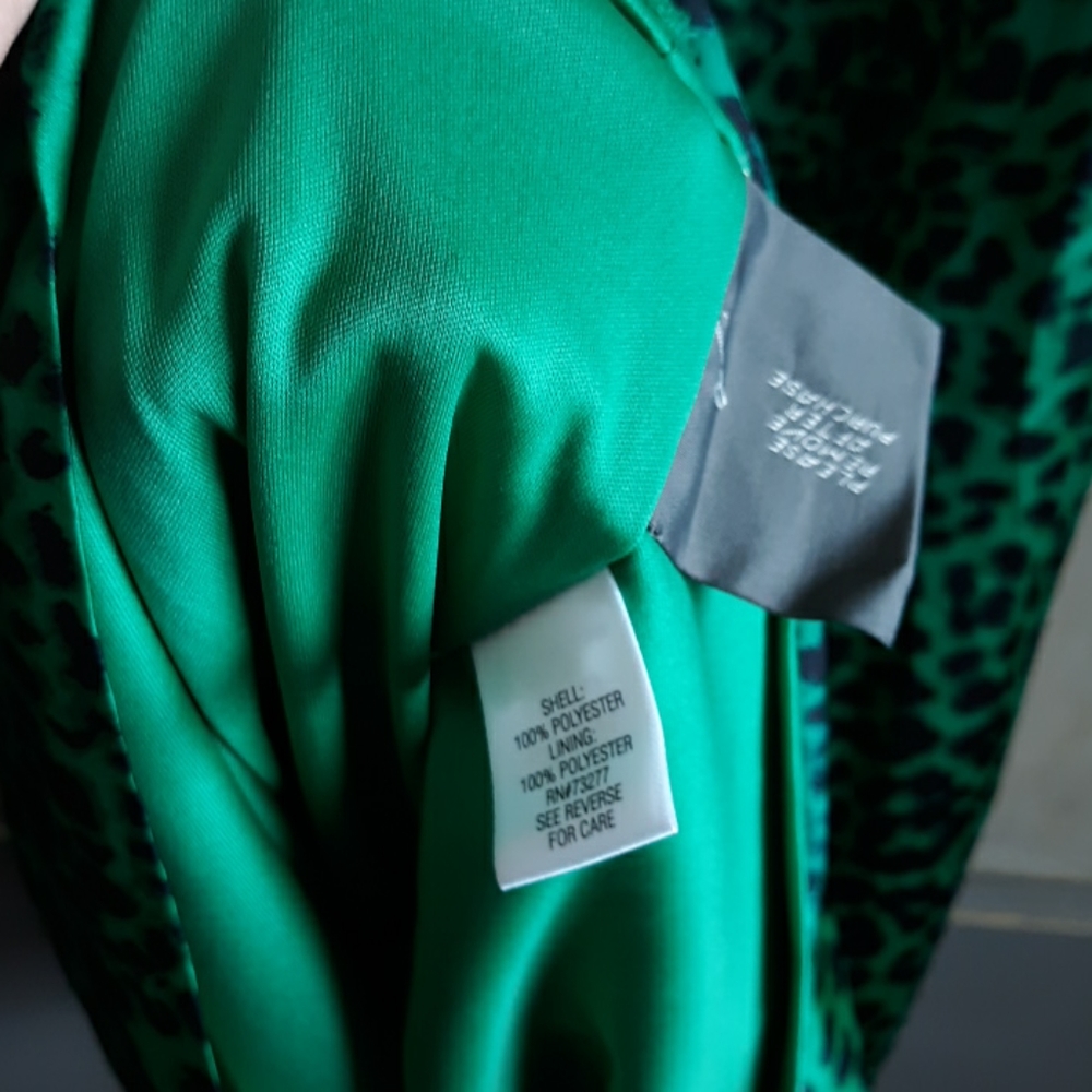 NWT Dana Buchman Dress Green and Black Leopard - Picture 6 of 7